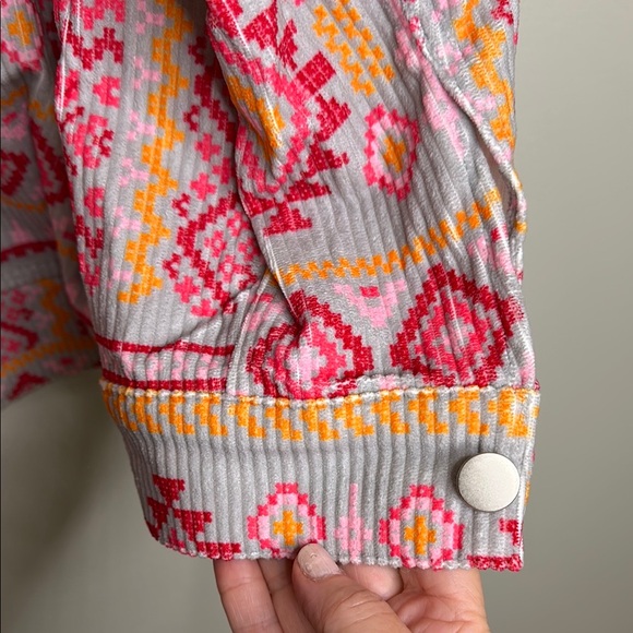 Savanna Jane Grey Pink Orange Multicolor Southwest Patterned Jacket Size 1X NWT - Picture 7 of 13